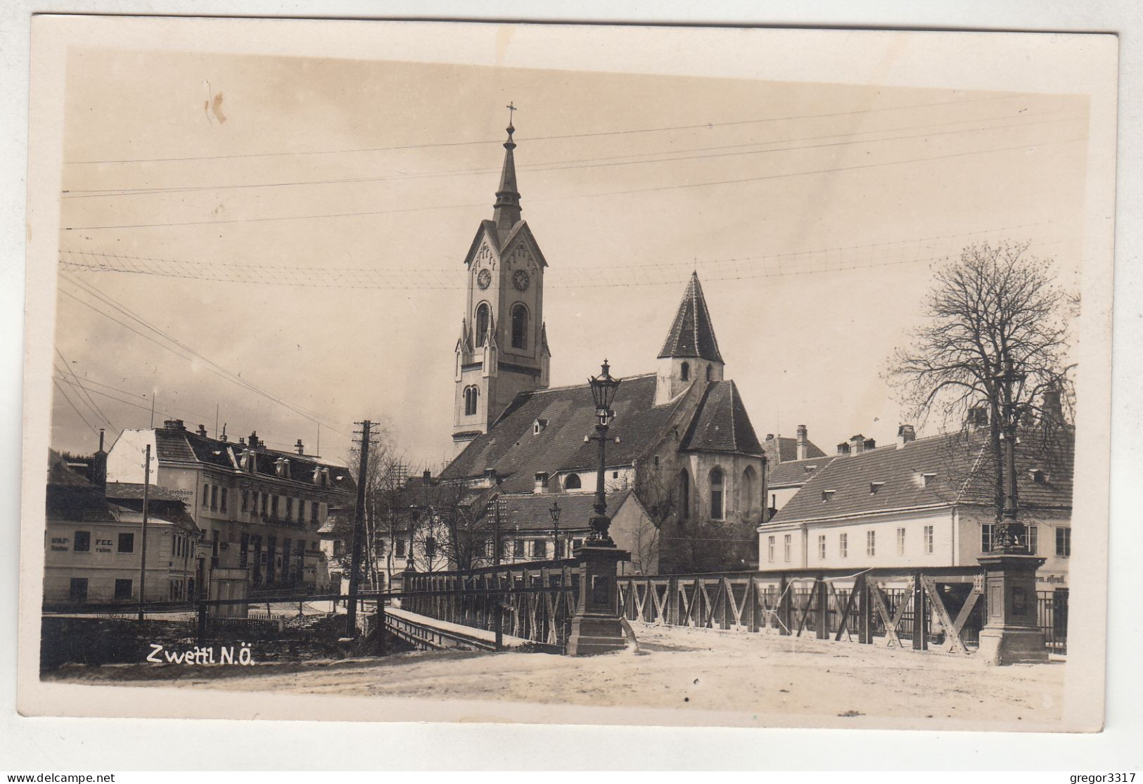 D3417) ZWETTL - NÖ - Tolle Sehr Alte FOTO AK Haus KIRCHE U. Alte BRÜCKE 1927 - Zwettl