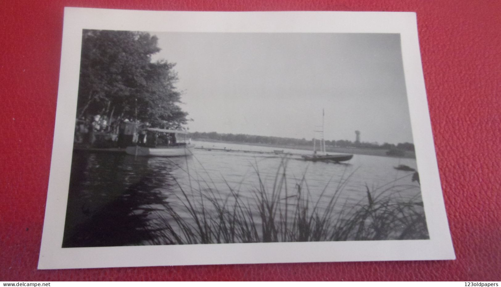 PHOTO  AMATEUR   CIRCA 1950 LA GUERCHE AUBOIS CHER ETANG  BATEAU - Lugares