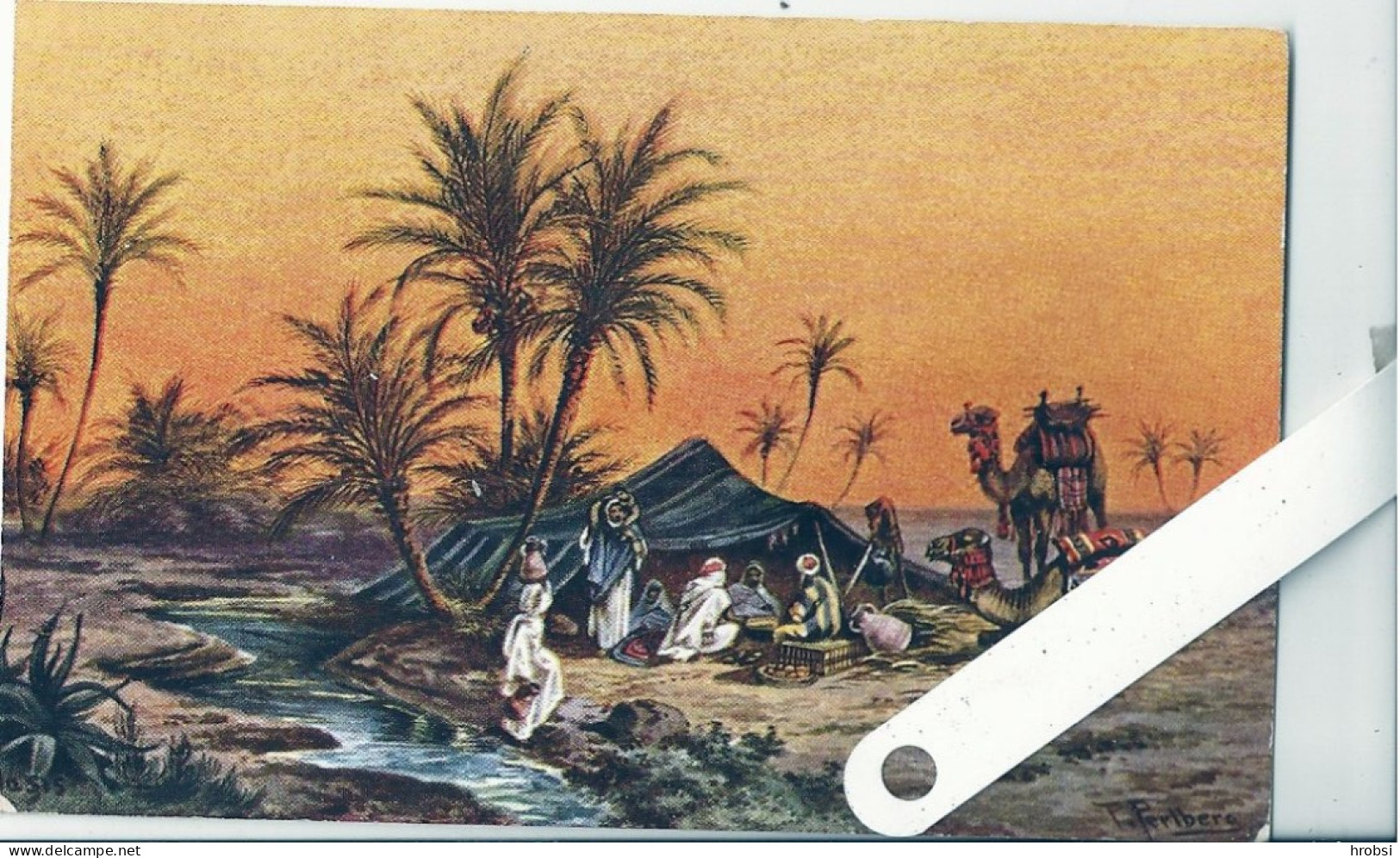Israël,  Illustrateur Perlberg F, ,Caravane Campement Oasis - Perlberg, F.