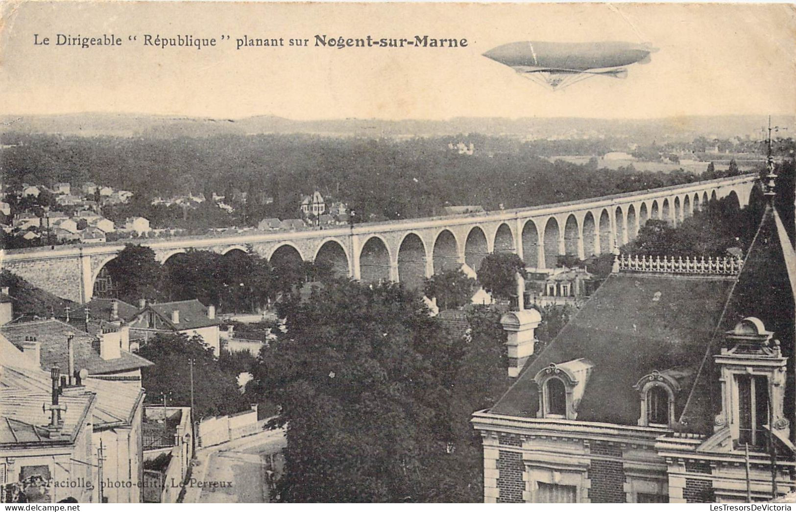 FRANCE - 94 - NOGENT SUR MARNE - Dirigeable République Planant Sur Nogent Sur Marne - Carte Postale Ancienne - Nogent Sur Marne