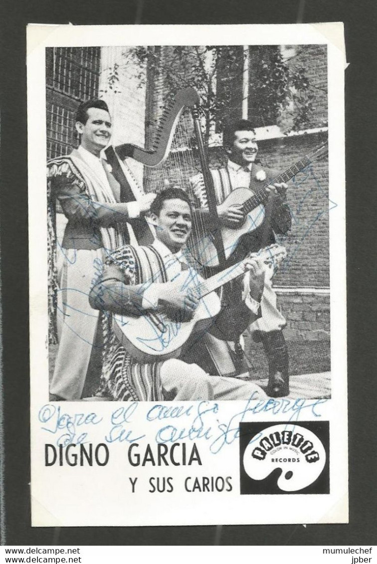 Autographe - Dédicace - Digno Garcia Y Sus Carios - Paraguay - Harpe - Otros & Sin Clasificación