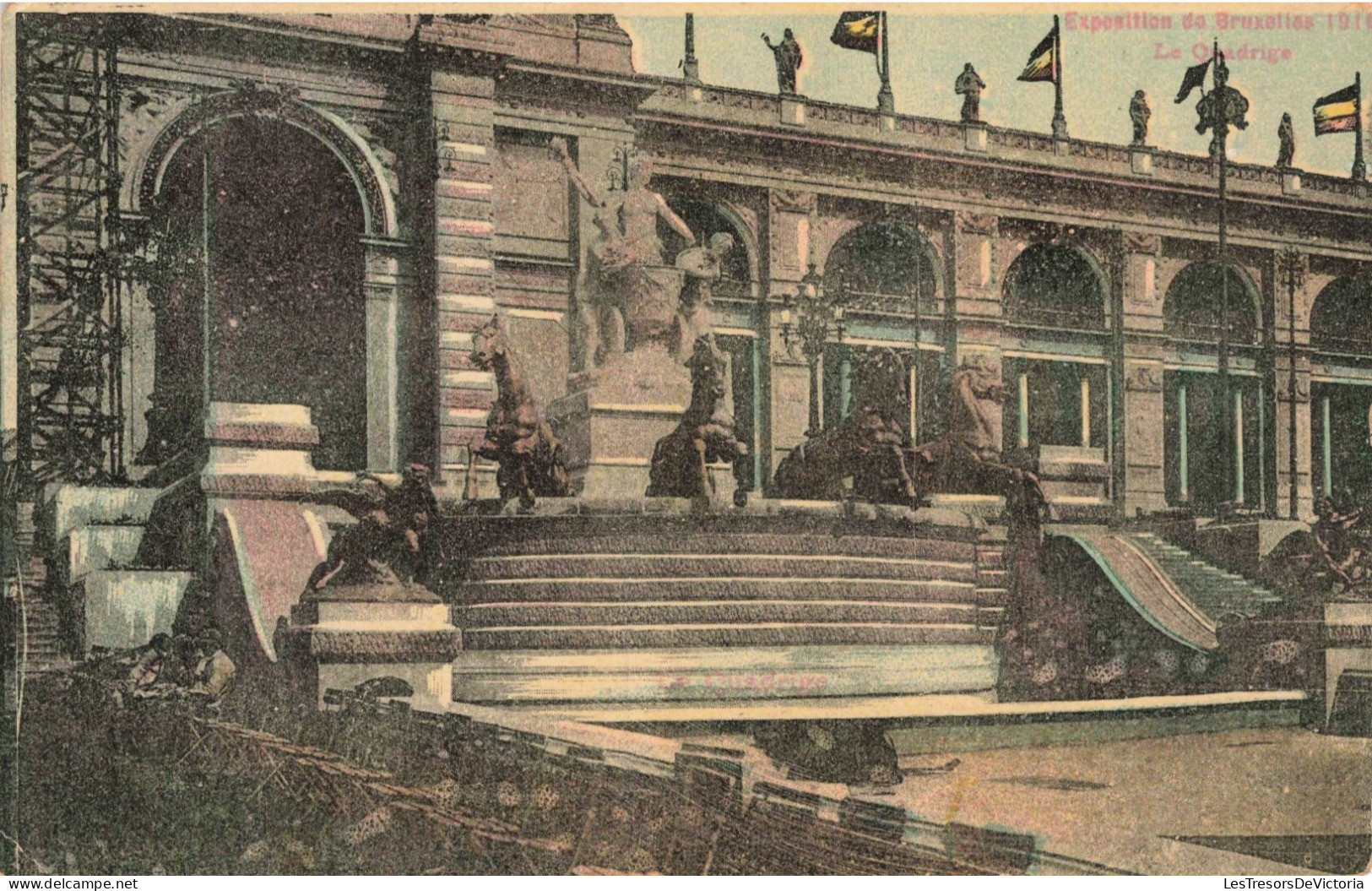 BELGIQUE - Exposition De Bruxelles 1910 - Le Quadrige - Colorisé -  Carte Postale Ancienne - Weltausstellungen