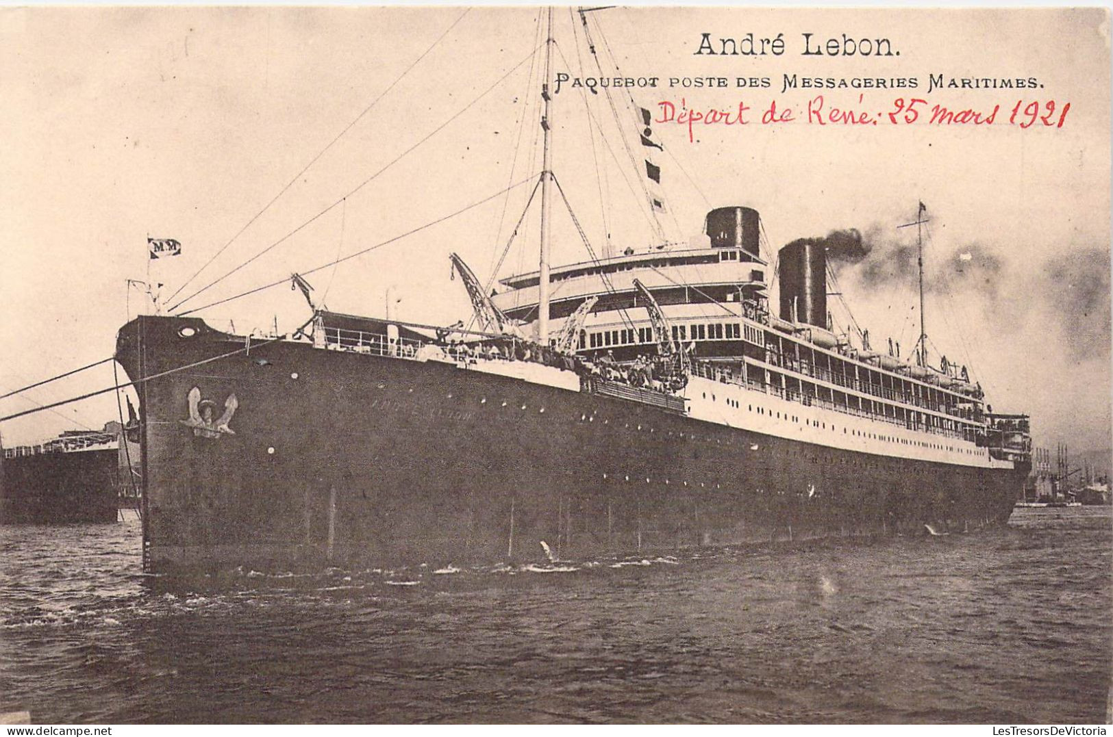 TRANSPORT - BATEAUX - PAQUEBOTS - ANDRE LEBON - Paquebot Poste Des Messageries Maritimes  - Carte Postale Ancienne - Steamers