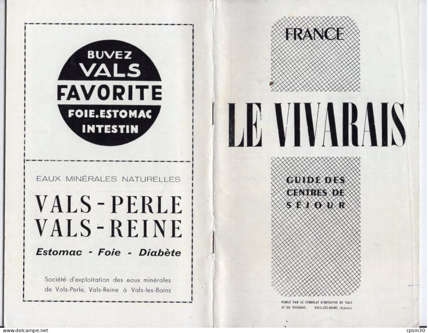 Livre - Le VIVARAIS, Guide Des Centres De Séjour, 72 Pages, 1958 - Rhône-Alpes