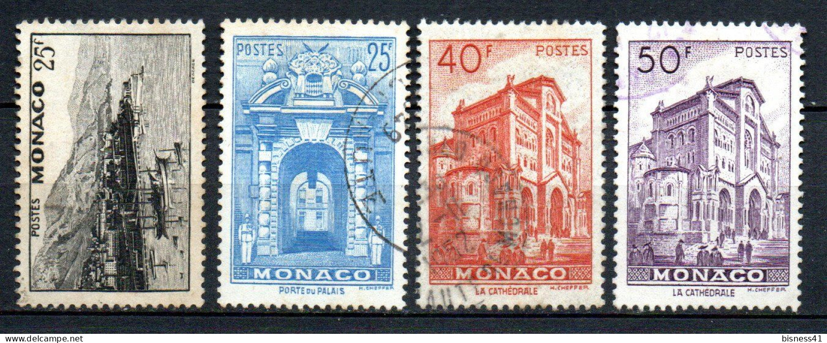 Col33 Monaco 1948 N° 313 à 313C Oblitéré Cote : 44,20€ - Usati