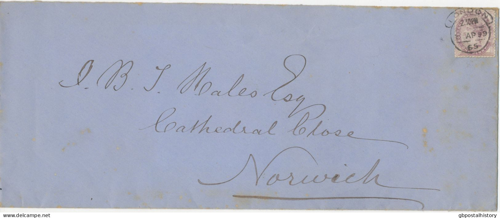 GB 1899, Large Envelope (backflap Missing, Partly Stained) Franked With Sound Used 1d Lilac Tied By Nice Hooded Circle - Covers & Documents