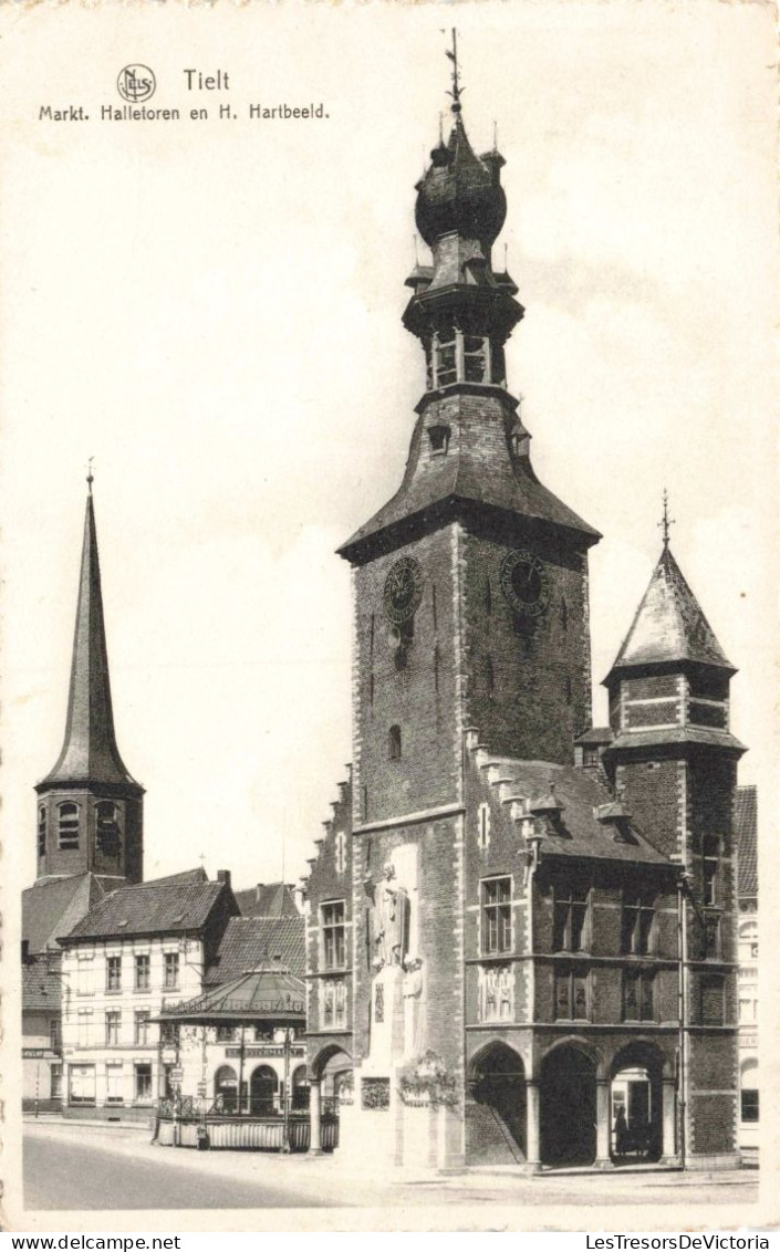 BELGIQUE - Tielt - Markt - Halletoren En H Hartbeeld - Carte Postale Ancienne - Tielt