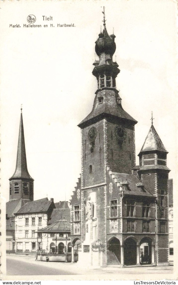 BELGIQUE - Tielt - Markt Halletoren En H Hartbeeld - Carte Postale Ancienne - Tielt