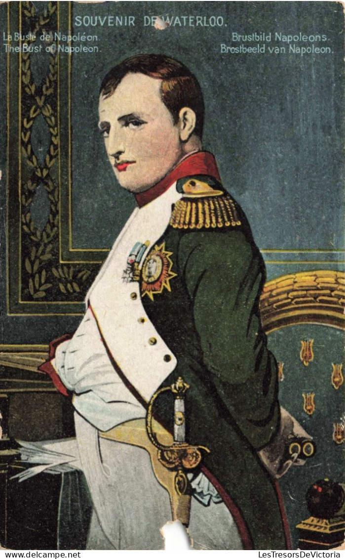 MILITARIA - Souvenir De Waterloo - Le Buste De Napoléon - Carte Postale Ancienne - Personen