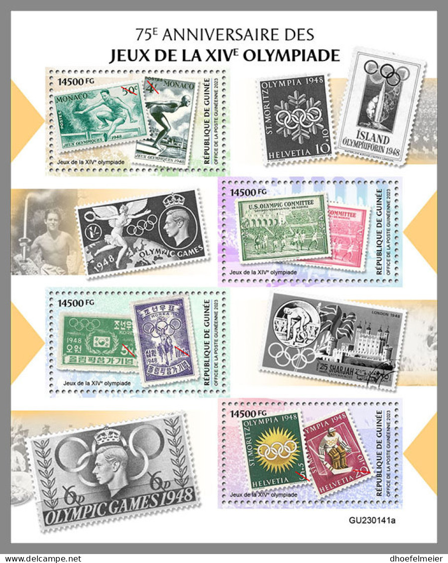 GUINEA REP. 2023 MNH 75 Years Games Of The XIV Olympiad M/S - OFFICIAL ISSUE - DHQ2333 - Verano 1948: Londres