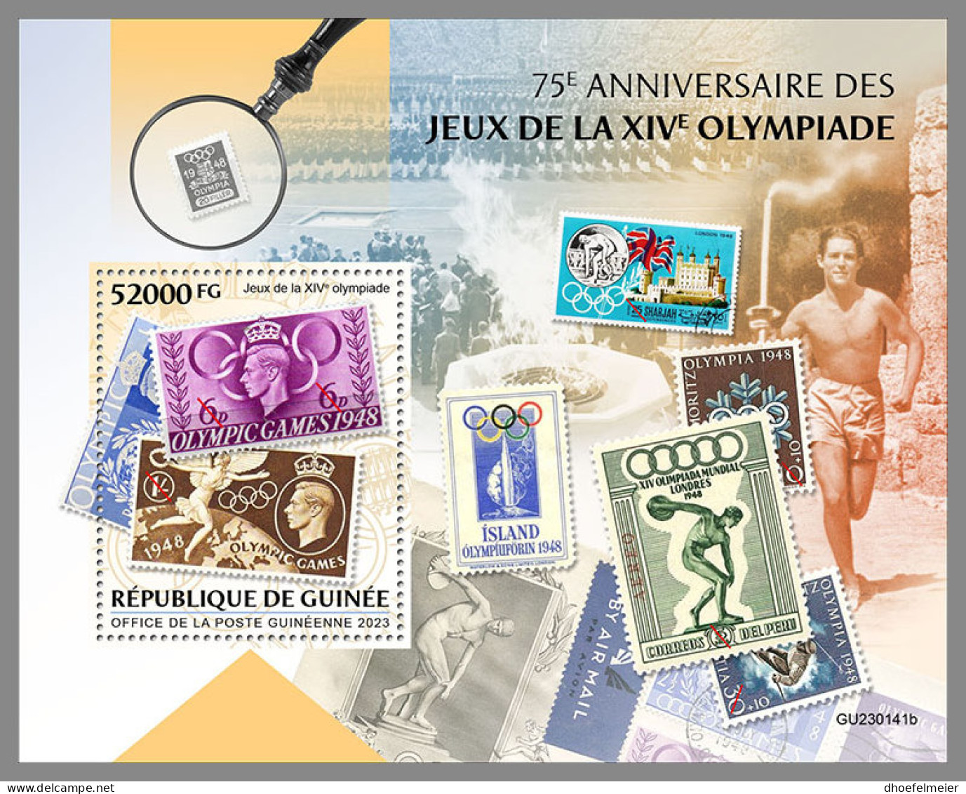 GUINEA REP. 2023 MNH 75 Years Games Of The XIV Olympiad S/S - OFFICIAL ISSUE - DHQ2333 - Estate 1948: Londra