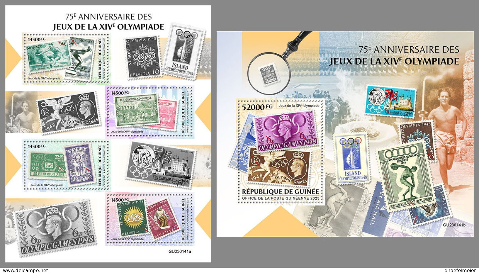 GUINEA REP. 2023 MNH 75 Years Games Of The XIV Olympiad M/S+S/S - OFFICIAL ISSUE - DHQ2333 - Ete 1948: Londres