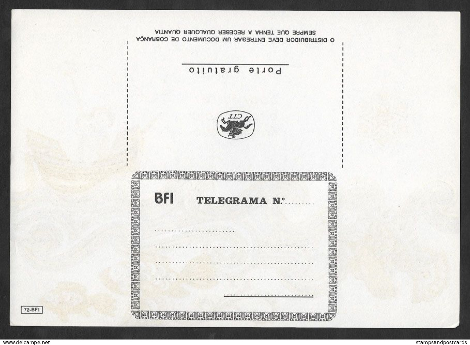 Portugal Télégramme Nouvelle Année Bateau Poisson Telegram New Year Ship Fish - Briefe U. Dokumente