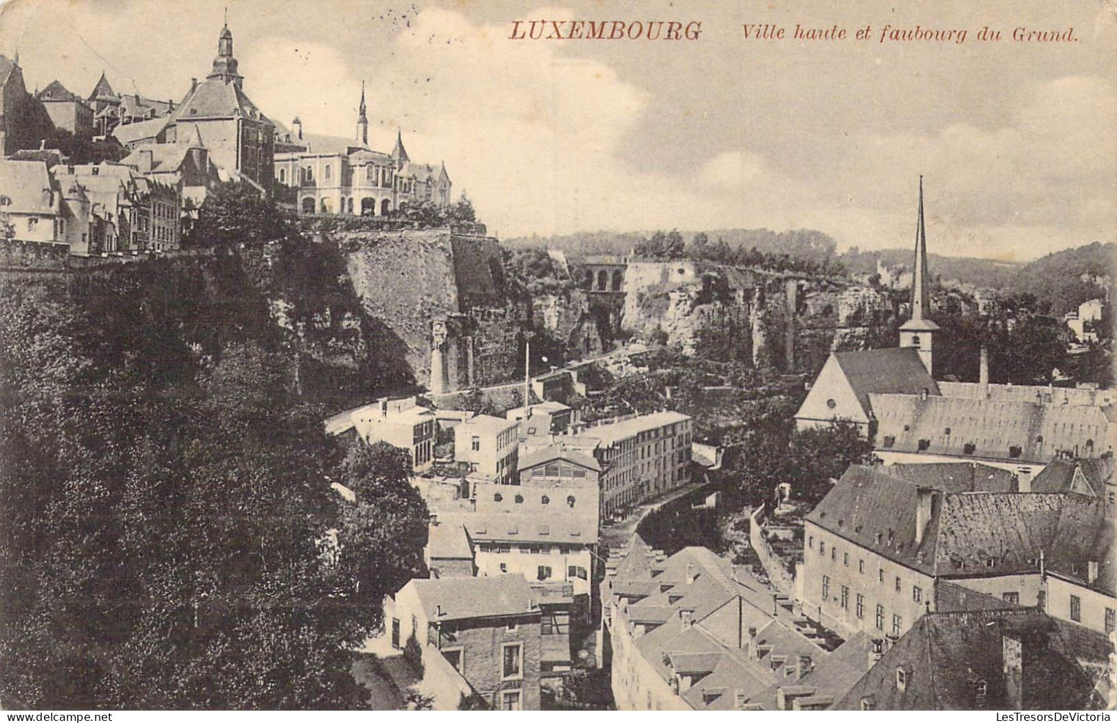 LUXEMBOURG - Ville Haute Et Faubourg Du Grund - Carte Postale Ancienne - Luxemburg - Stad