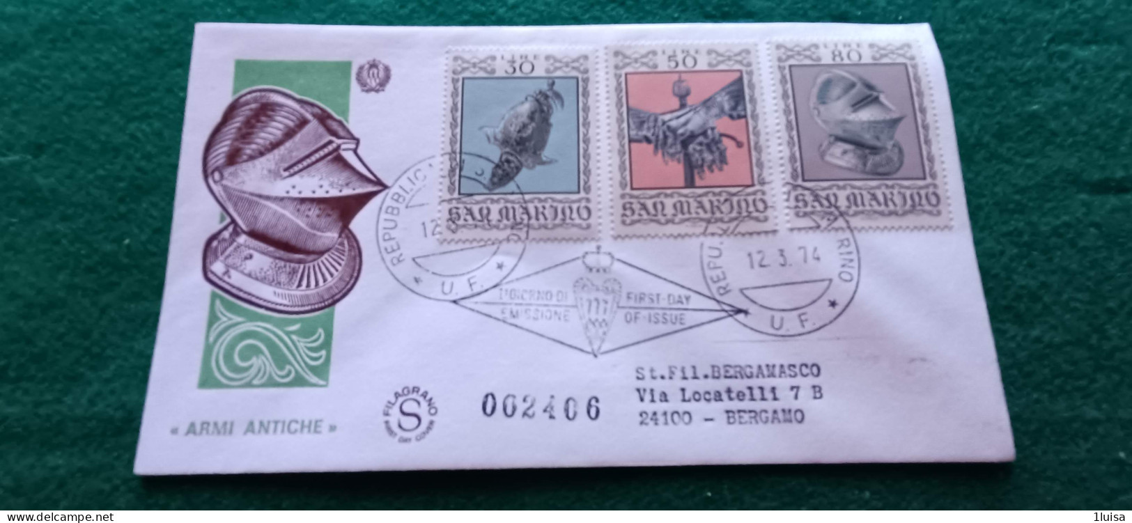 SAN MARINO 12/3/74 Armature Medioevali - Express Letter Stamps