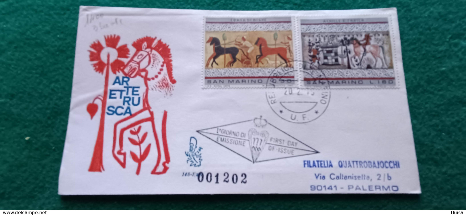 SAN MARINO 20/2/75 Arte Etrusca - Express Letter Stamps