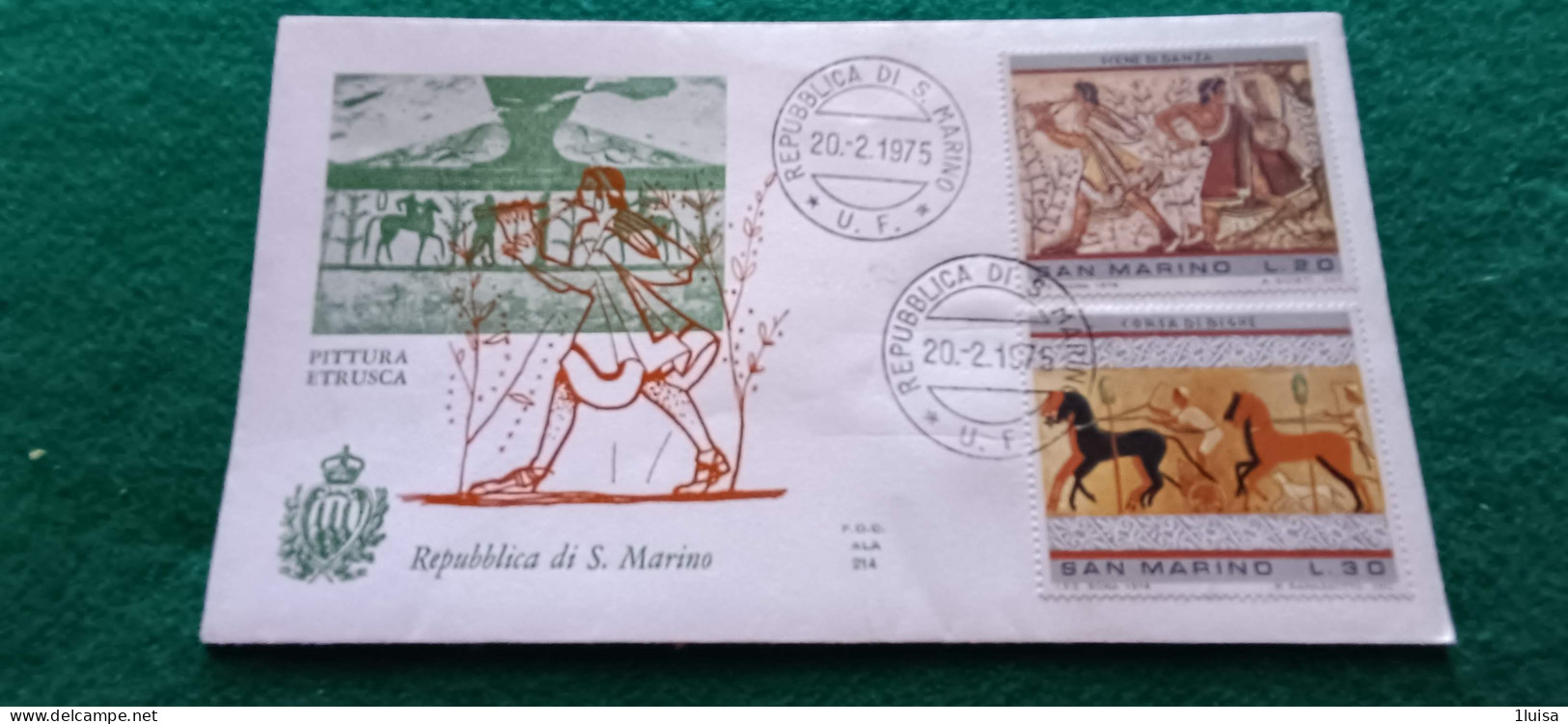 SAN MARINO 20/2/75 Arte Etrusca - Express Letter Stamps