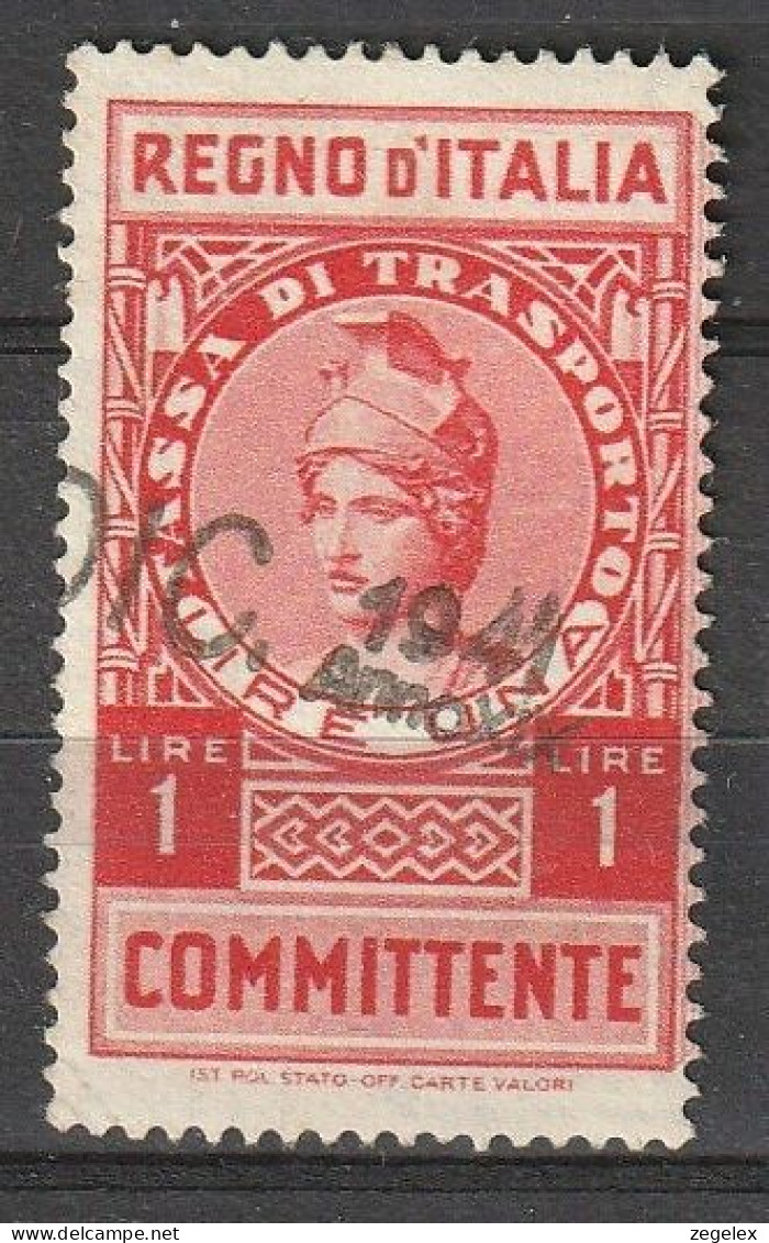 Italia Regno D'Italia - Tassa Di Trasporto 1 Lire Committente - Usato - Revenue Stamps