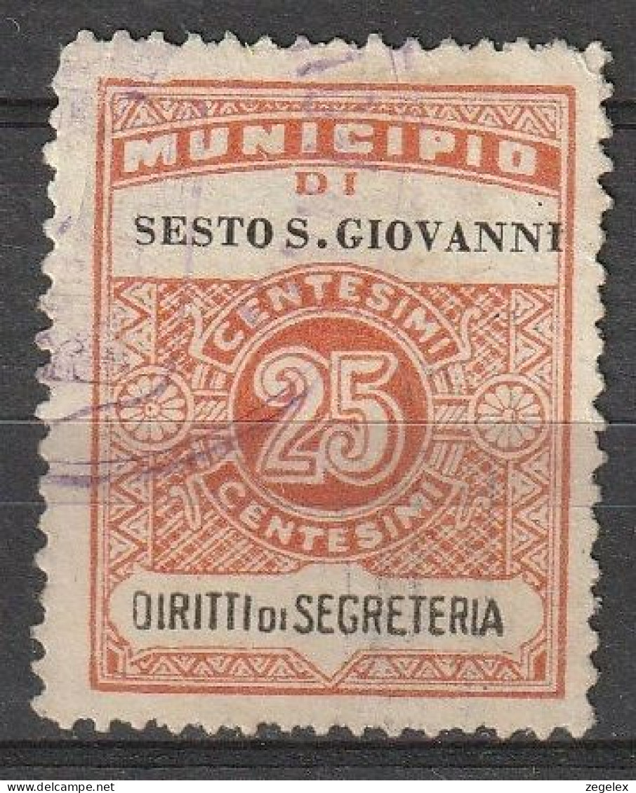 Italia Diritti Di Secreteria - Municipio Di Sesto S. Giovanni 25 C - Fiscaux