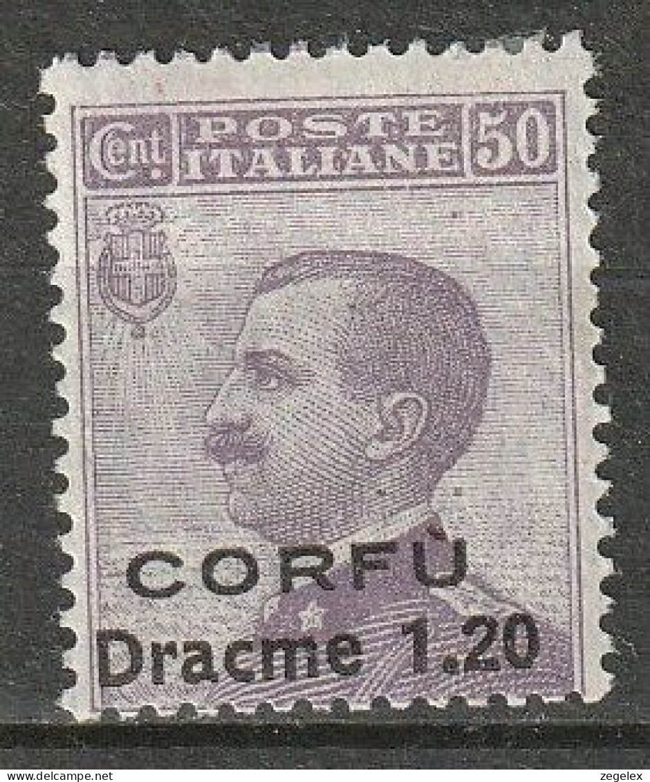 1923 Italia - Italienische Besetzung Corfu 1,20 Dr Auf 50c Mi.12 MLH* (cat 90 €) - Corfou