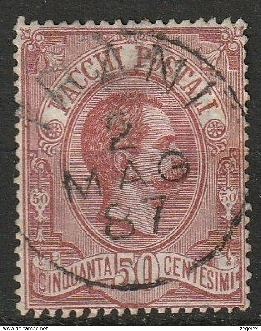 1884 Italia Pacchi Postali. 50 C  Nice Cancelation "TRANI 2 MAG 87" Michel Paketmarken 03 Used, Usato. - Postpaketten