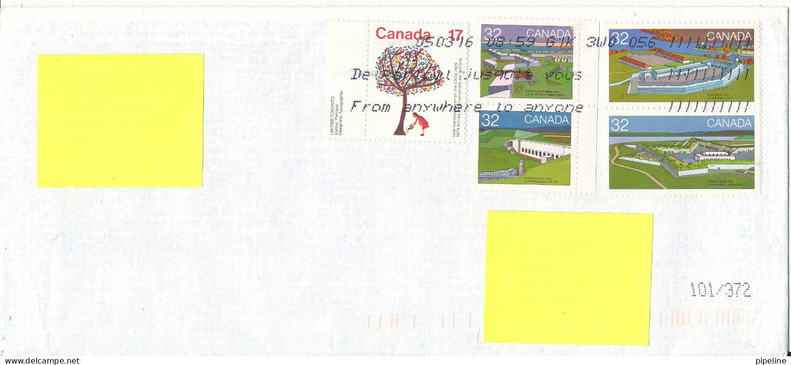 Canada Cover Sent Air Mail To Denmark 16-3-2005 With Topic Stamps - Cartas & Documentos