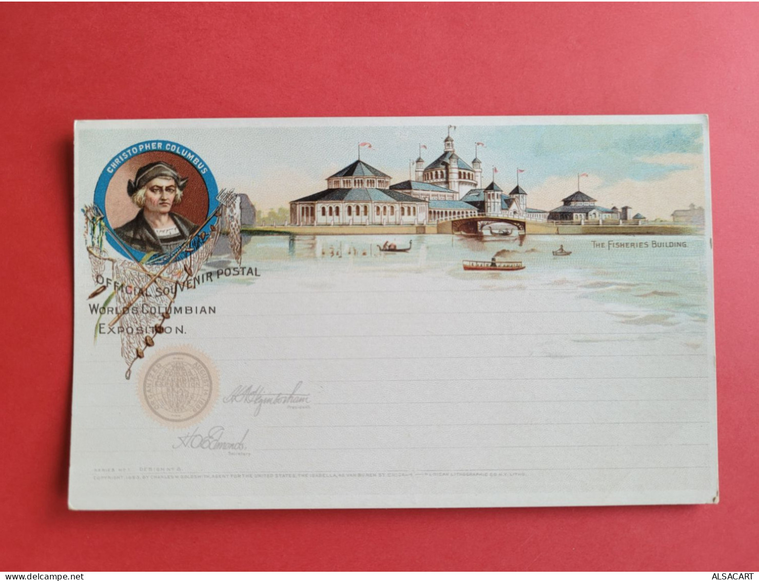 Worlds Columbian Exposition , Official Souvenir Postal - Sonstige & Ohne Zuordnung