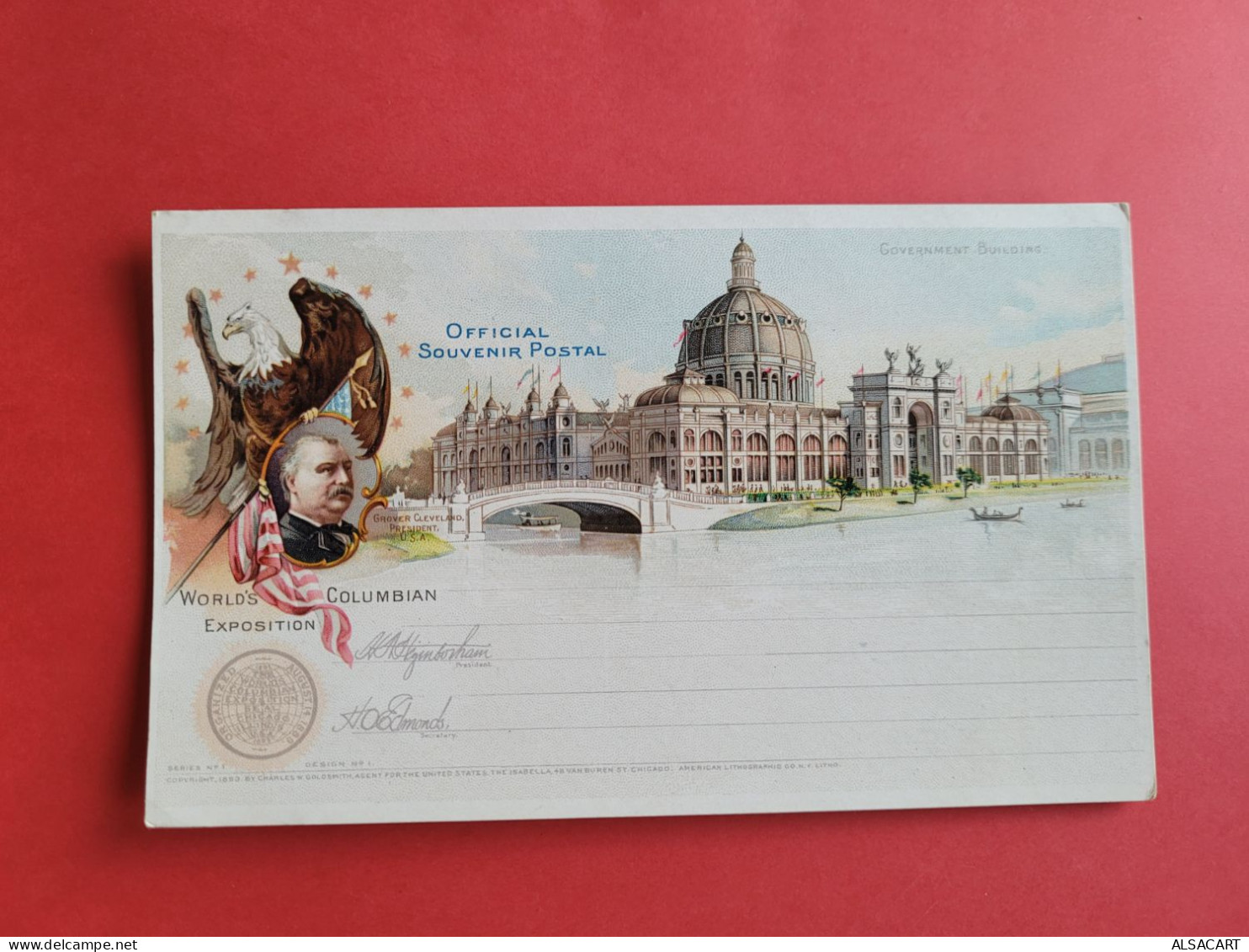 Worlds Columbian Exposition , Official Souvenir Postal - Andere & Zonder Classificatie