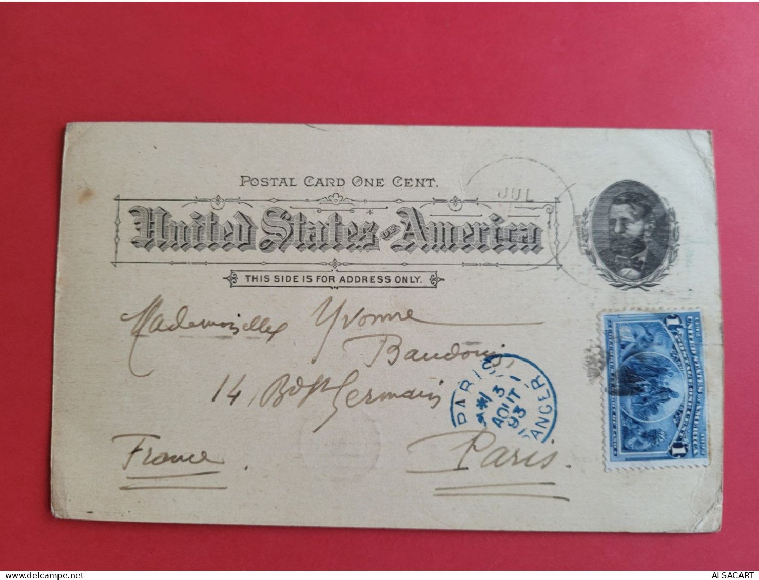 Worlds Columbian Exposition , Official Souvenir Postal , Circulée En 1893 , Tres Rare - Other & Unclassified