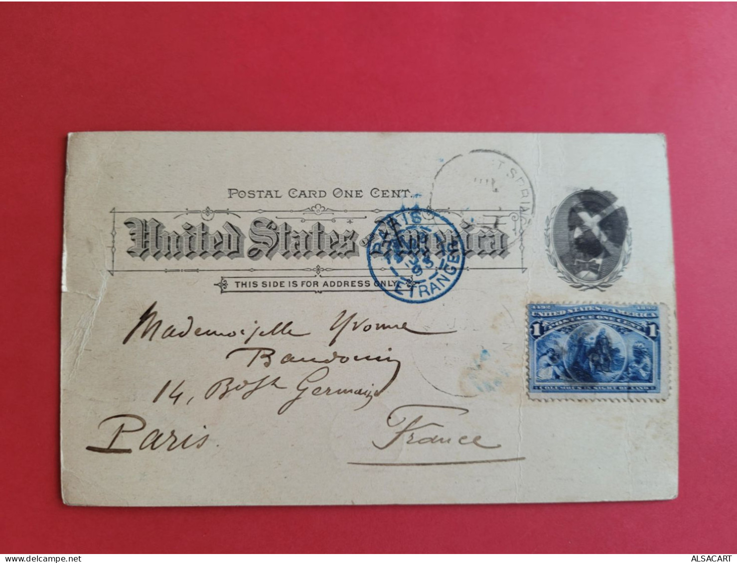 Worlds Columbian Exposition , Official Souvenir Postal , Circulée En 1893 , Tres Rare - Andere & Zonder Classificatie