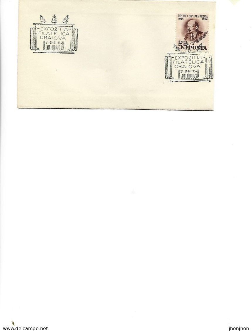 Romania - Occasional Envelope 1954 - Philatelic Exhibition, Craiova ,21 - 31 March 1954 (V.I Lenin. Stamp) - Briefe U. Dokumente