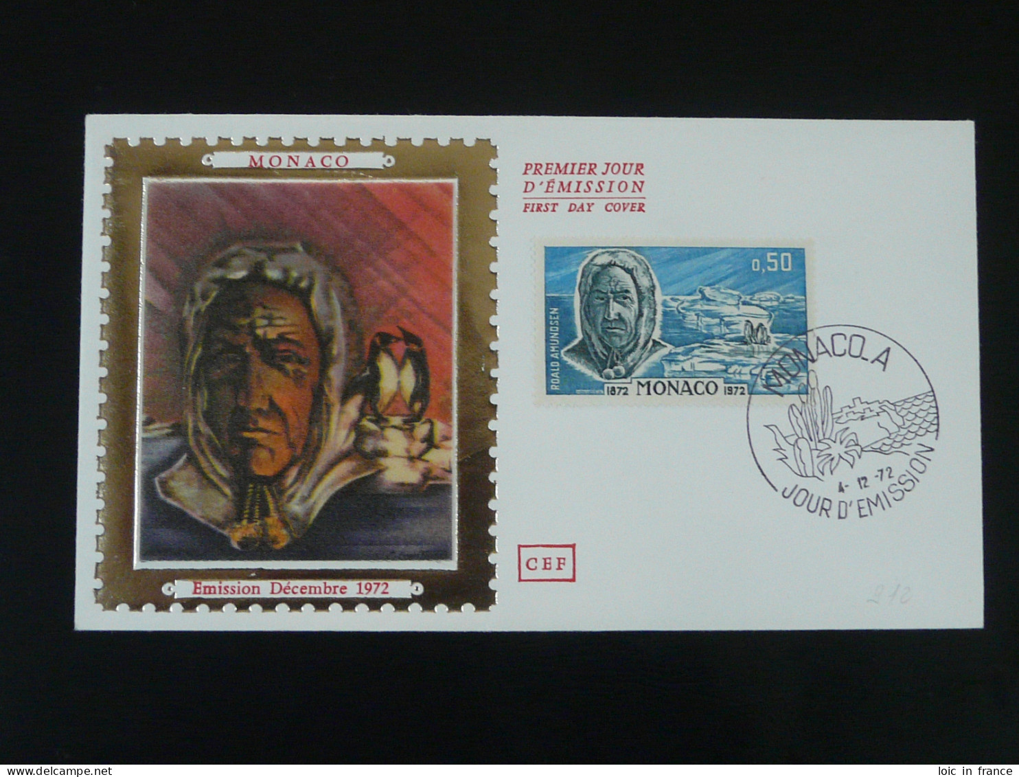 Explorateur Explorer Roald Amundsen FDC Monaco 1972 - Explorateurs & Célébrités Polaires