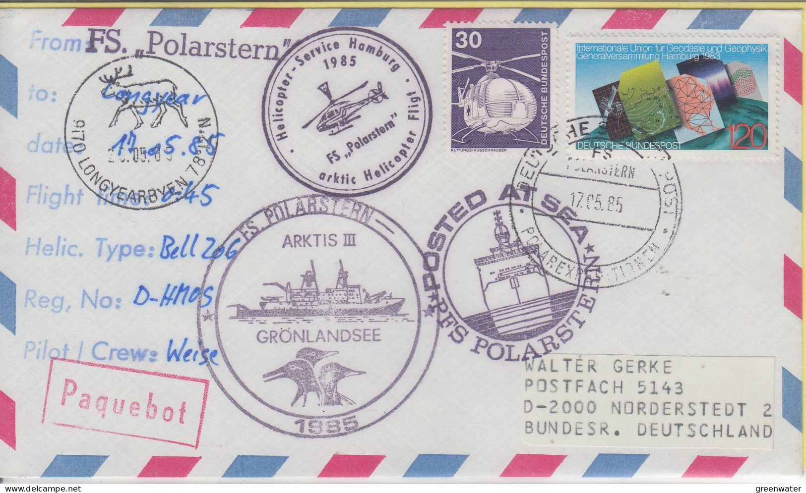 Germany FS Polarstern Heli Flight From Polarstern To Longyearbyen Spitsbergen 12.05.1985 (SX150C) - Vols Polaires