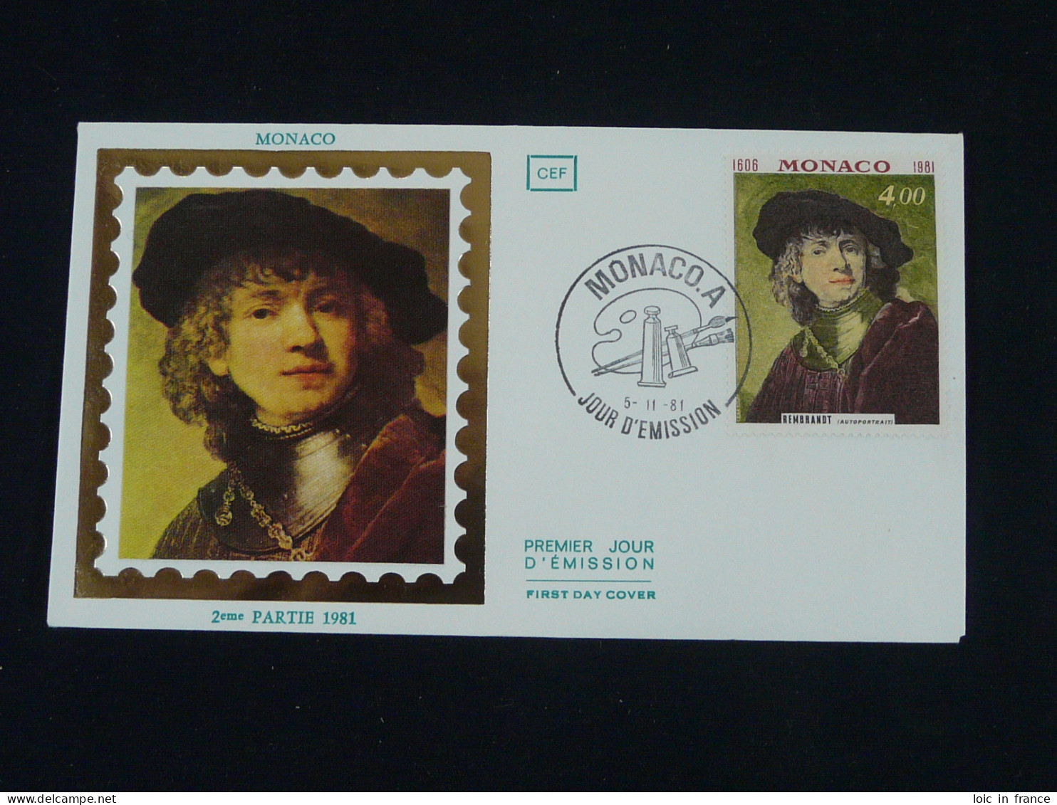 Art Tableau Paintings Rembrandt FDC Monaco 1981 - Rembrandt