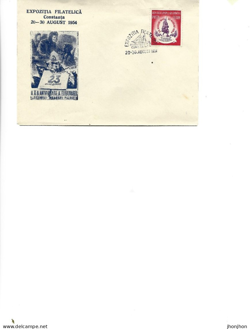 Romania - Occasional Envelope 1954- Philatelic Exhibition,Constanta 20 - 30 August 1954 - Liberation Of The Motherland - Storia Postale