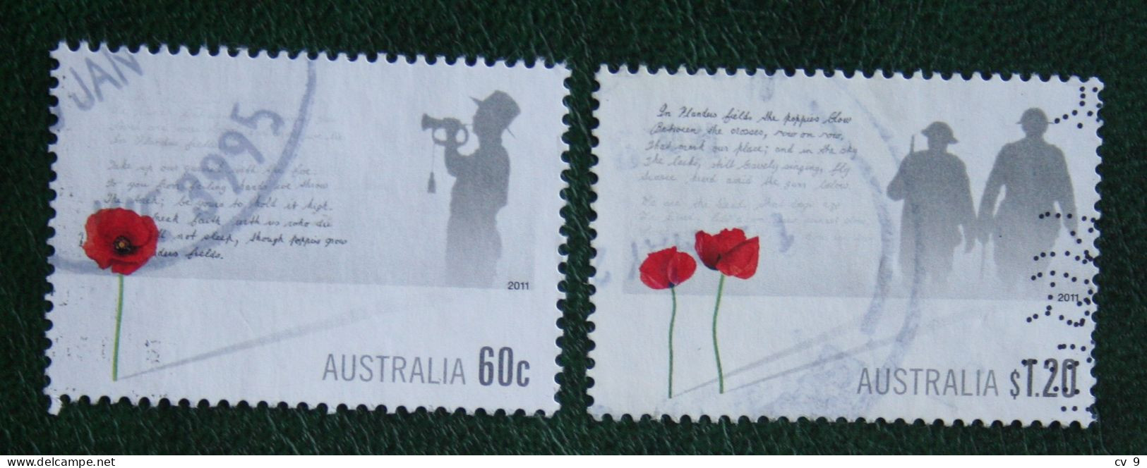 Commemorating Fallen Rememberance Day 2011 Mi 3644-3645 Y&T - Used Gebruikt Oblitere Australia Australien Australie - Used Stamps
