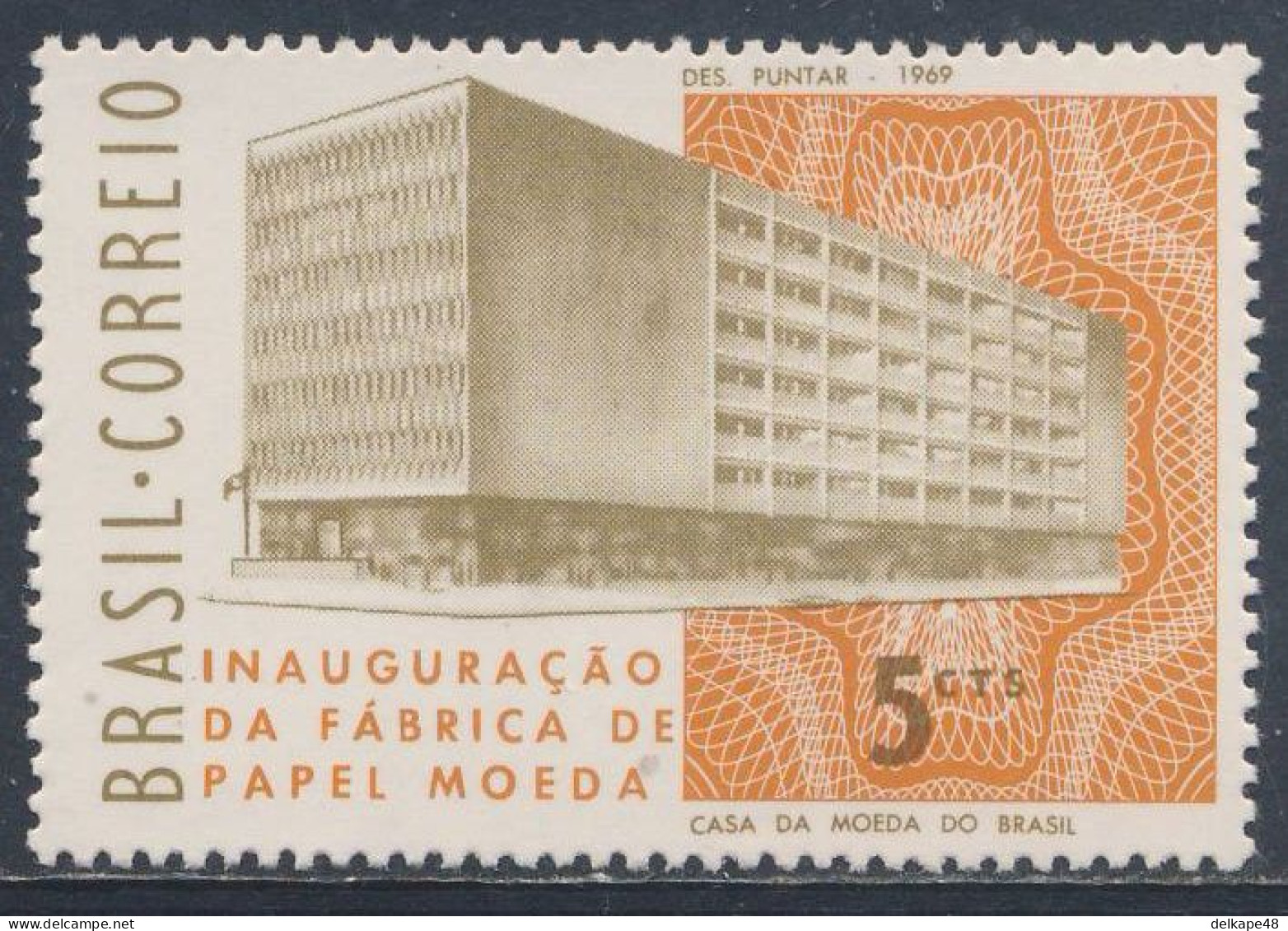 Brazil Brasil 1969 Mi 1209 YT 891 SG 1252 ** Opening New State Mint Printing Works / Fabrica De Papel Moeda / Druckerei - Usines & Industries