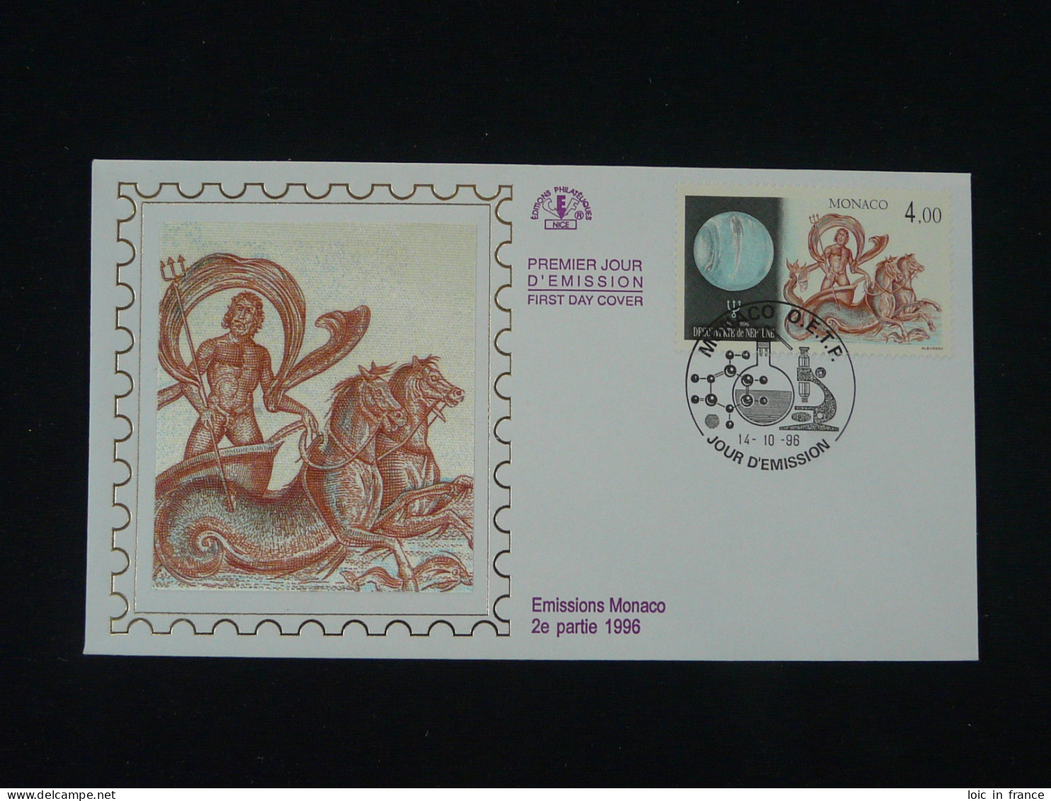 Mythologie Mythology Neptune Cheval Horse FDC Monaco 1996 - Mythologie