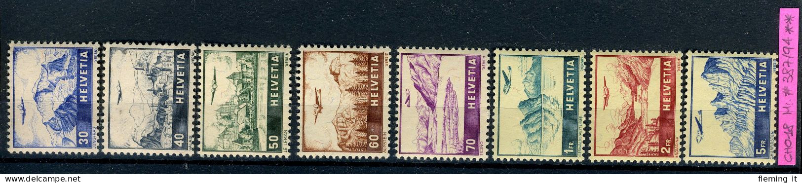 Schweiz/Switzerland/Suisse, 1941 - "Flugpost" - Michel #387/94, MNH/Postfrisch (**) - Nuovi