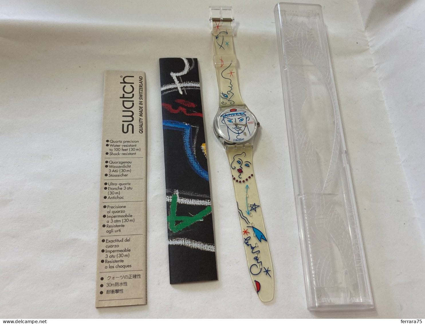 OROLOGIO SWATCH GENT THE ARTISTS 1995 FLOWERS di  LINDSAY KEMP GK207 FUNZIONANTE