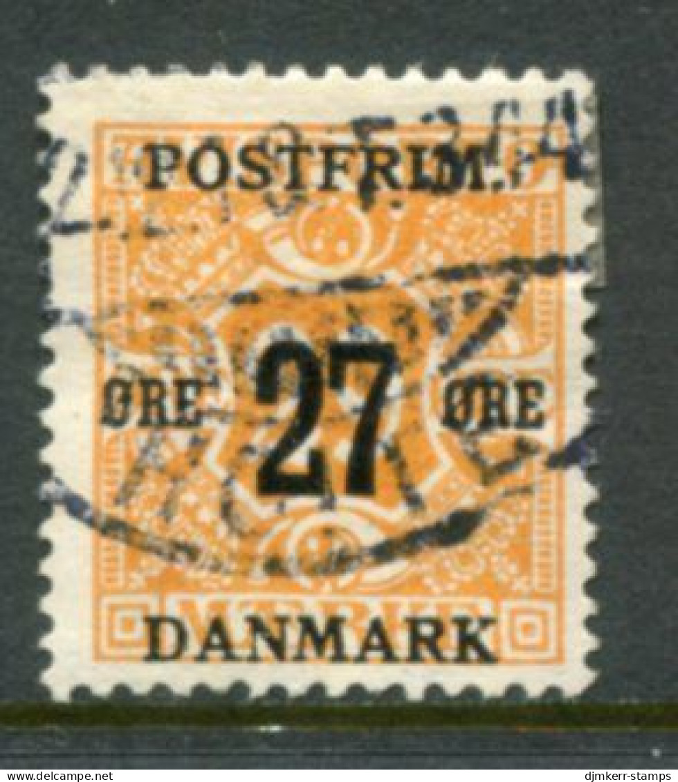 DENMARK 1918 Surcharge 27 Øre On 29 Ø. Used.  Michel 90Y - Gebraucht