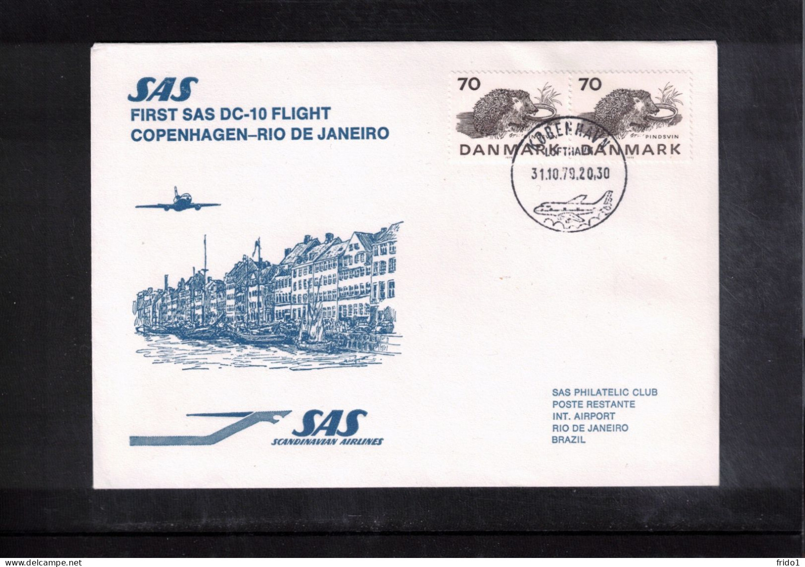 Denmark 1979 SAS First Flight  DC-10 Copenhagen - Rio De Janeiro - Lettres & Documents
