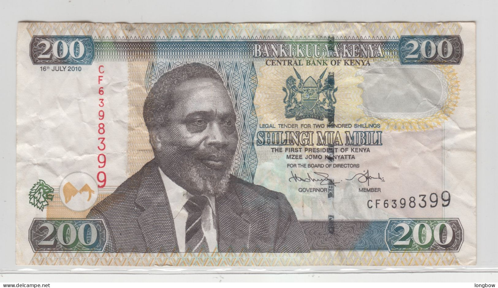 Kenia 2010 200 Shillings Usata - Kenya