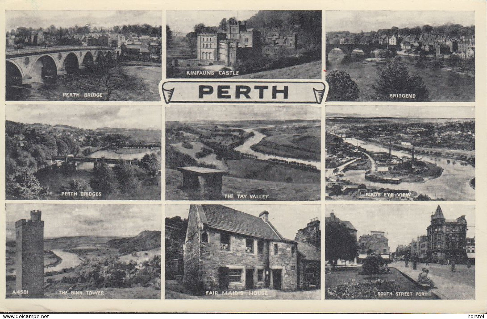 UK - Perth - Old Views - Bridge - Kinfauns Castle . Fair Maid's House - South Street Port - Perthshire