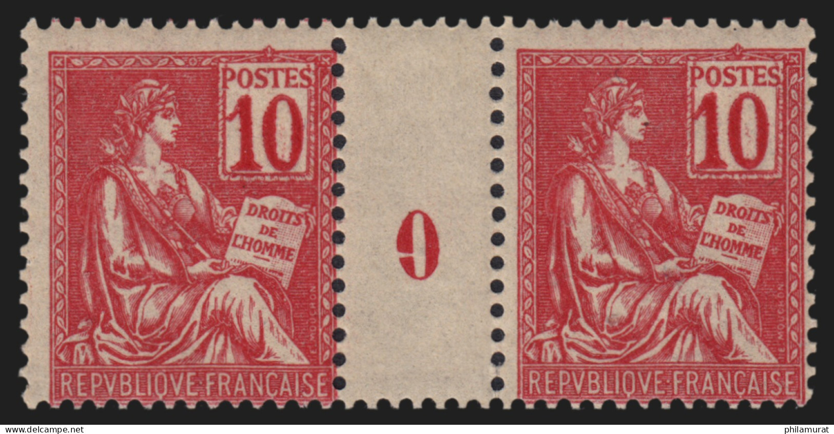 N°112 Paire Millésime 0, Neufs ** Sans Charnière, Mouchon 10c Rose Type I - TB - Neufs