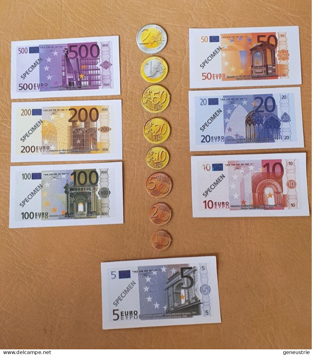 Série De 7 Billets Et 8 Pieces Scolaires Pour La Promotion De L'euro - Casino