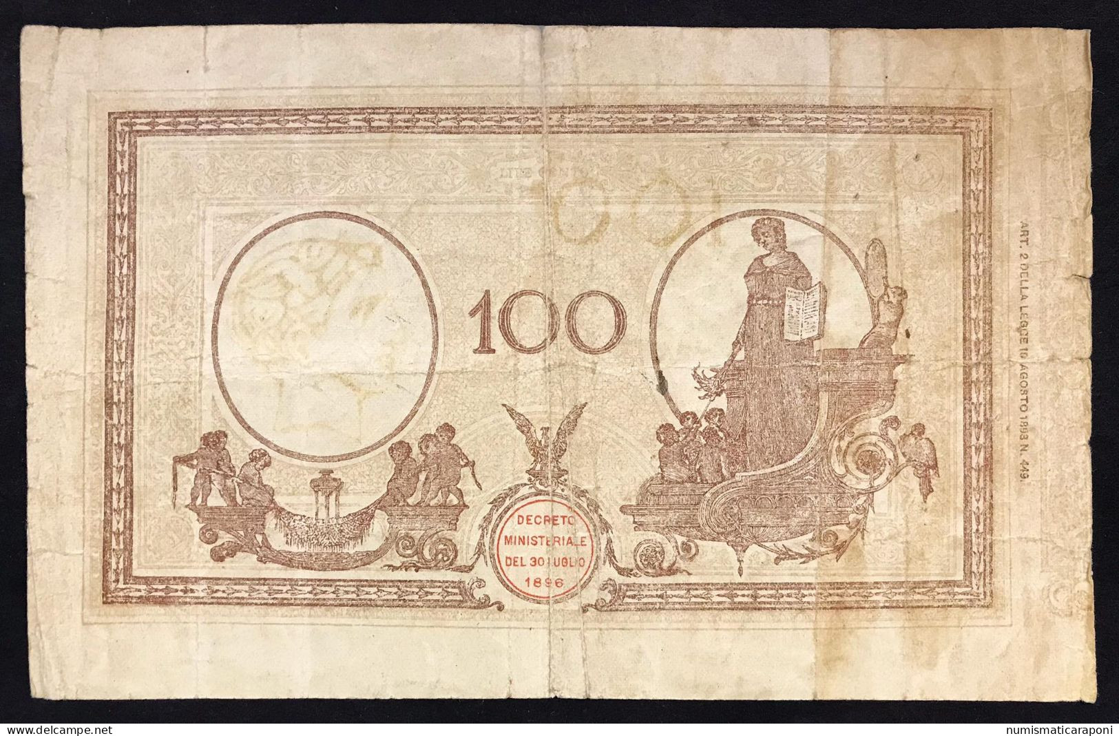 100 Lire Grande B ( Matrice ) 01 02 1913 Falso D'epoca Bb   LOTTO 1110 - 100 Lire