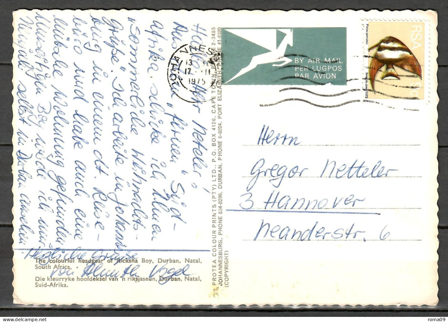 MiNr. 454, Freimarken: Flora Und Fauna, Auf Postkarte Nach Deutschland; B-1687 - Storia Postale