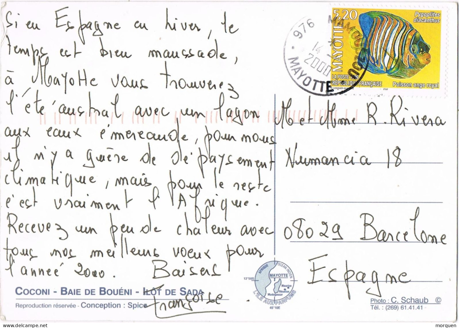 51343. Postal Aerea  MAMOUDZOU (Mayotte) 2000. Vistas Varias, Coconu, Boueni, Ilot De Sada - Brieven En Documenten