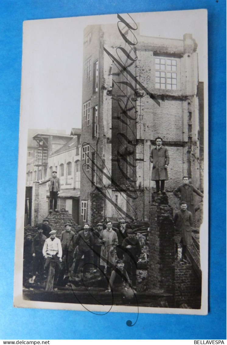 Carte Photo Inconnu Unknown Ruine Atelier Usine - Catastrophes